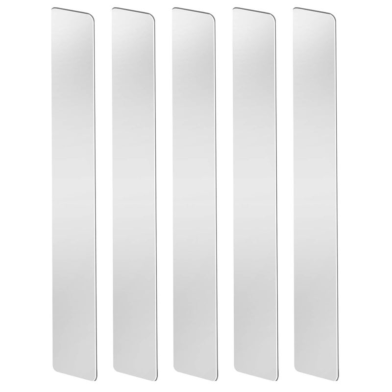 LINXIU Metal Strips Stainless Steel Finishing Sheet Metal Gap Filler Trim Strip 12"x 1"x 0.02" Metal Shim Stock for DIY Craft Kitchen Stovetop 5 Pcs - Image 1